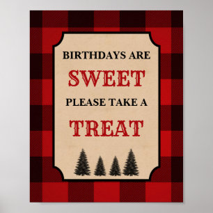 Poster Os aniversários do lenhador são sinal doce do