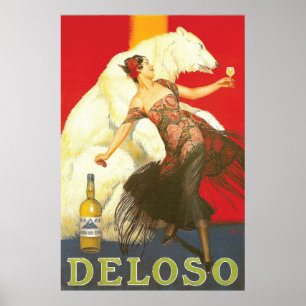 Póster Os anos 30 de Paris dos licores de Del Oso