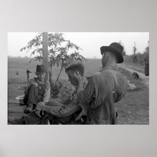 Póster Os anos 30 do barbeiro da Grande Depressão