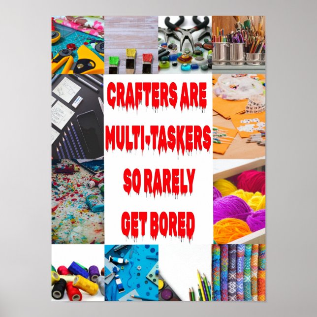 Poster Os artesãos são multitarefas. (Frente)