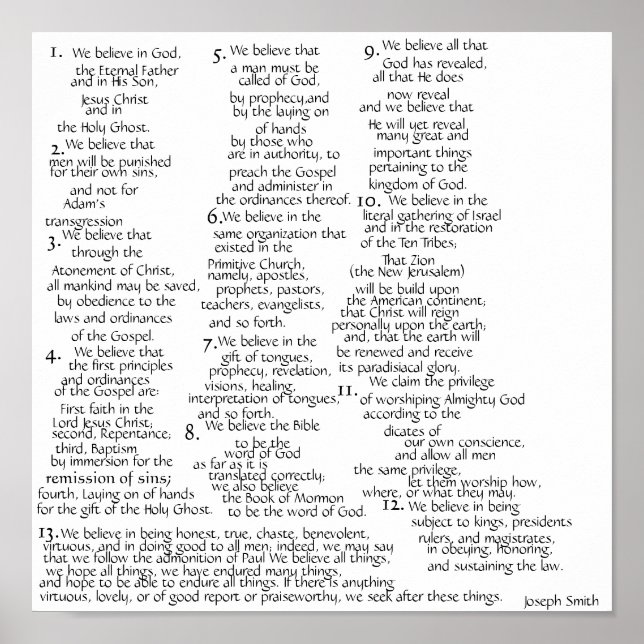 Póster Os artigos da fé (Frente)