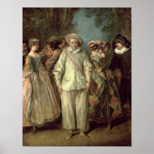 Póster Os atores do dell'Arte de Commedia