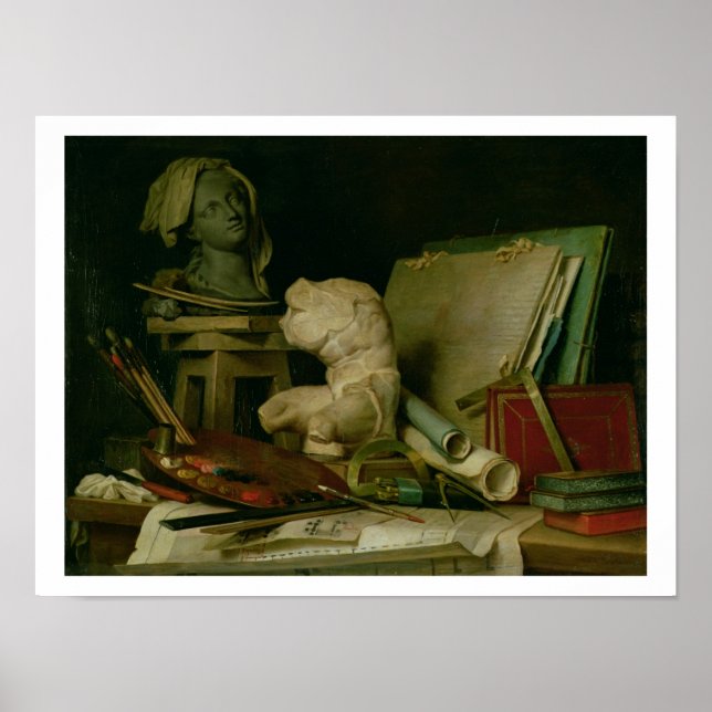Poster Os atributos das artes, 1769 (óleo na canvas) (Frente)