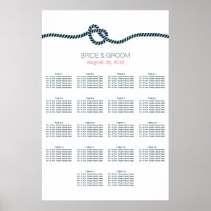 Póster Os azuis marinhos atam 18 mesas que Wedding a