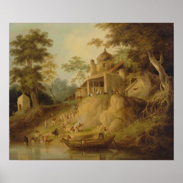 Poster Os Bancos do Ganges William Daniell (Frente)