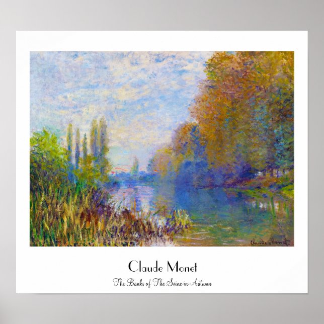 Poster Os Bancos do Sena no Outono Claude Monet (Frente)