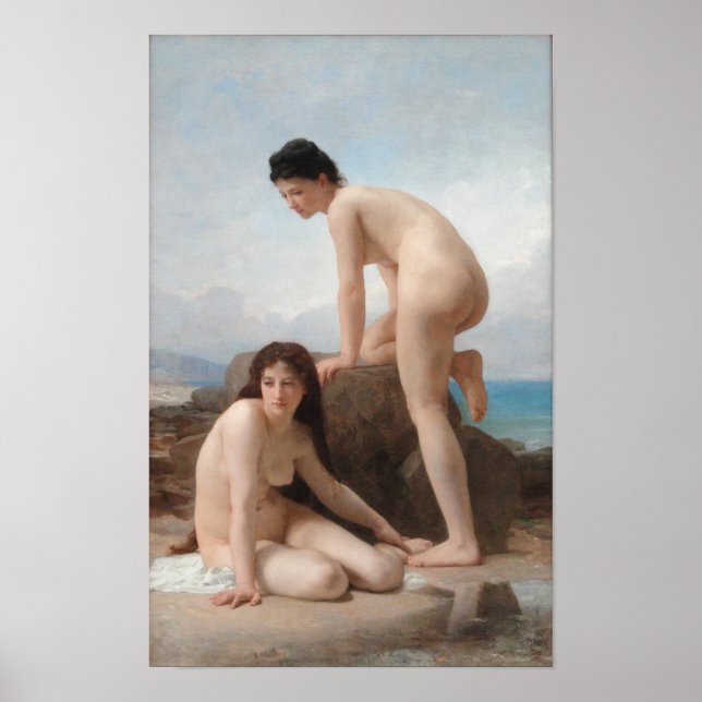 Póster Os banhistas por William-Adolphe Bouguereau (Frente)