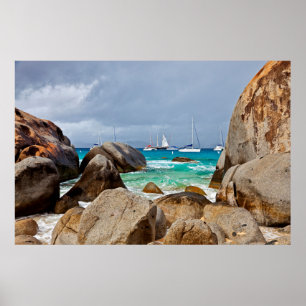 Póster Os Banhos, Virgin Gorda, Ilhas Virgens Britânicas