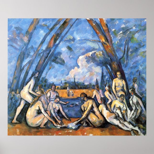 Póster Os Bathers Grandes de Paul Cezanne (Frente)
