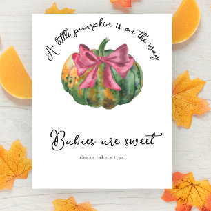 Poster Os bebês chás de fraldas de abóbora são doces