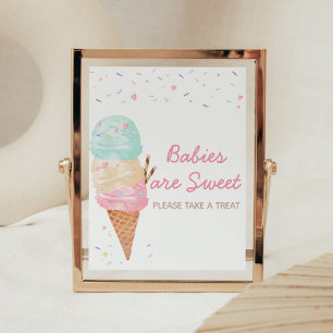 Poster Os bebês Chás de fraldas são doces