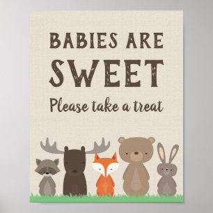 Poster Os bebês da floresta são doces tomam por favor u
