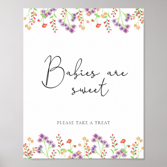 Poster Os bebês de flores silvestres são doces (Frente)