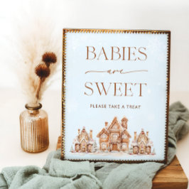 Poster Os bebês de natal da vila de inverno são doces