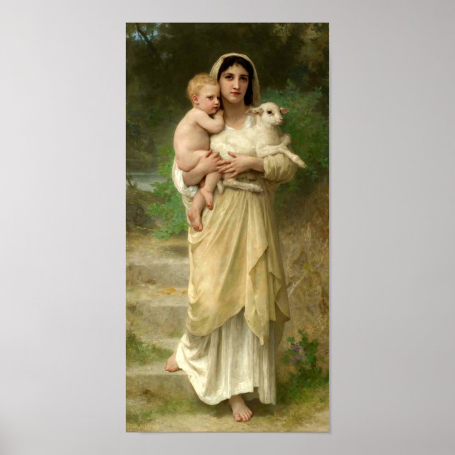 Poster Os borregos de William Bouguereau (Frente)