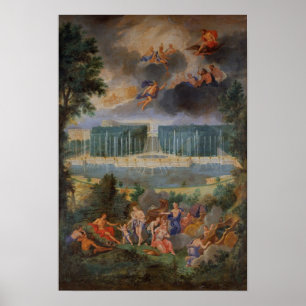 Poster Os bosques de Versalhes. Ideia da piscina de