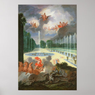 Poster Os bosques de Versalhes. Ideia da piscina do