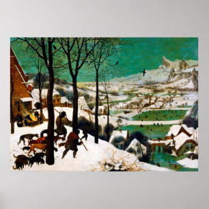 Poster Os caçadores na neve (inverno) por Pieter Bruegel