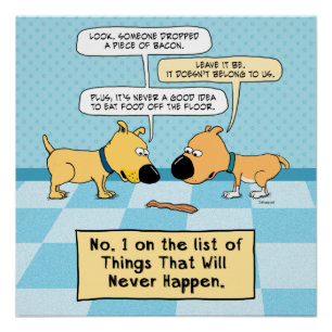 Póster Os cães engraçados não comem esse poster do bac