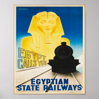 Poster Os Caminhos-de-Ferro do Egito chamam você de Vinta