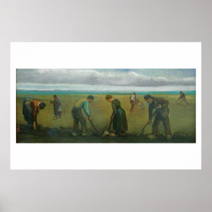 Póster Os camponeses ou os fazendeiros de Van Gogh que