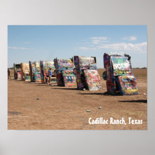 Poster Os carros no Cadillac Ranch, Texas