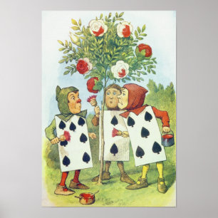 Poster Os cartões de jogo que pintam Bush cor-de-rosa