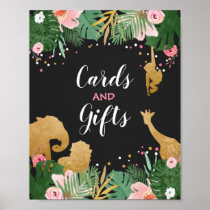 Poster Os cartões e o presente da selva do jardim