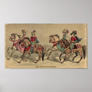 Póster Os cavaleiros da procissão do circo a cavalo