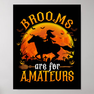 Poster Os Cavalos De Bruxas Engraçadas De Halloween São P