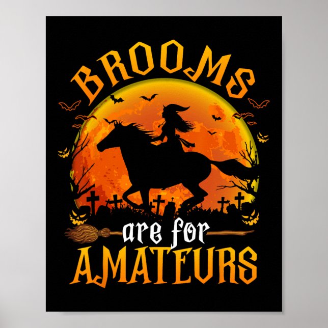Poster Os Cavalos De Bruxas Engraçadas De Halloween São P (Frente)