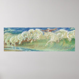 Poster Os cavalos de Netuno pelo guindaste de Walter