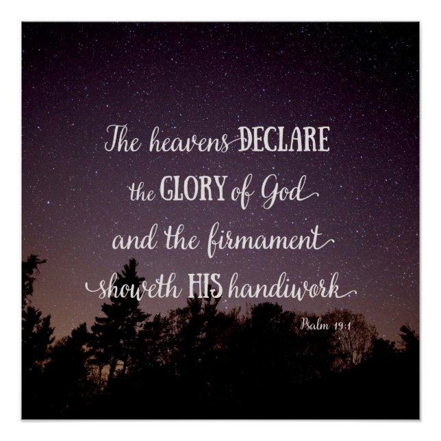 Póster Os céus declaram a glória de Deus (Frente)