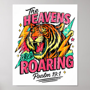 Poster Os Céus Estão Rugindo Salmo 19_1 Tigre Cristão
