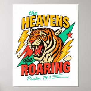 Poster Os Céus Estão Rugindo Salmo 19_1 Tigre Cristão