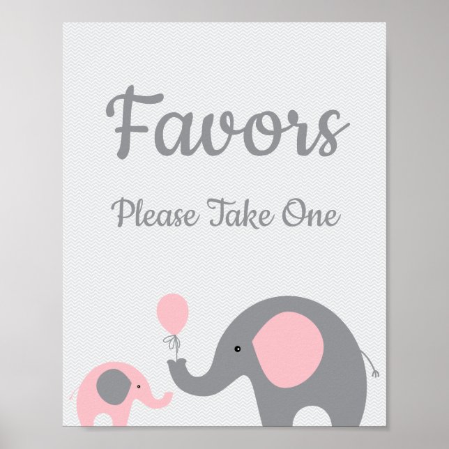 Poster Os Chás de fraldas de Elefante Rosa Tomam Um Sinal (Frente)