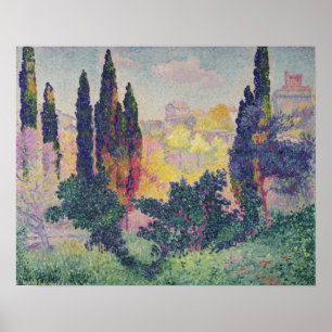 Póster Os ciprestes em Cagnes, 1908