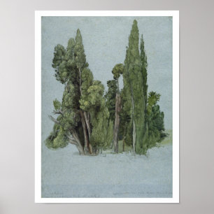 Poster Os ciprestes no d'Este da casa de campo, Tivoli