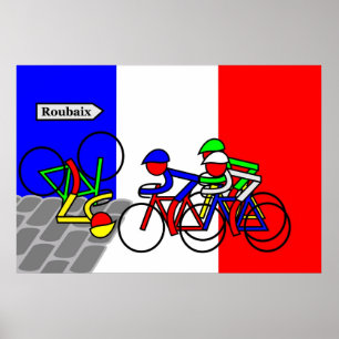 Póster Os Cobblestones aproximam Roubaix - Tour de France