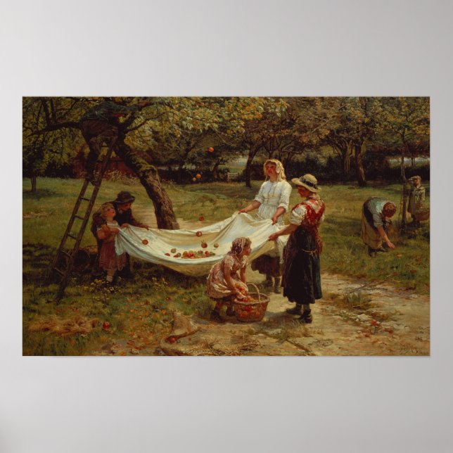Póster Os Colhedores de Maçãs, 1880 (Frente)