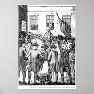 Póster Os colonos americanos declararam-se