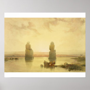 Póster Os Colossi de Memnon, em Thebes, durante o Inund