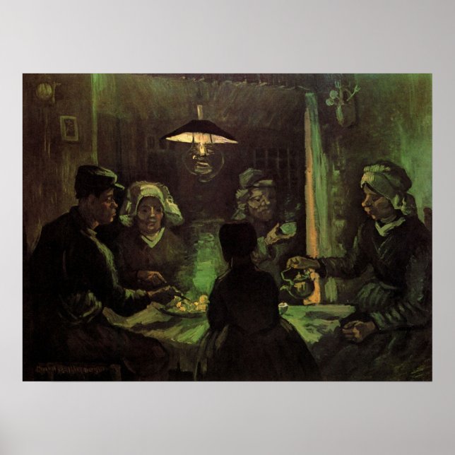 Póster Os Comedores de Batata por Vincent van Gogh (Frente)