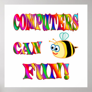 Póster Os computadores são divertimento