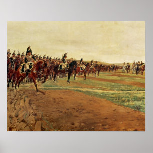 Póster Os Cuirassiers antes de sua carga na batalha