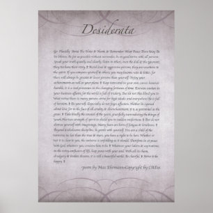 Póster Os DESIDERATA na lavanda colocam para sempre