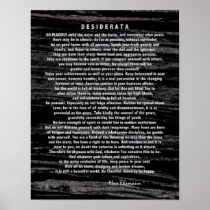 Póster Os Desiderata prateiam gravado no mármore preto