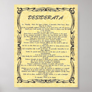Póster Os DESIDERATA Tatuagem-Envelheceram o pergaminho