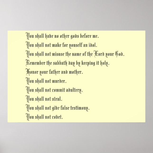 Poster Os Dez Mandamentos (Frente)
