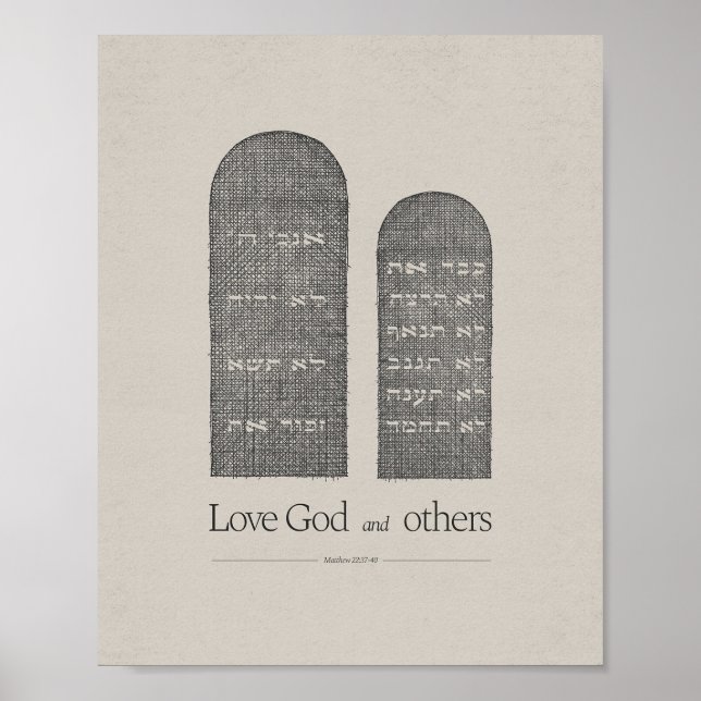 Poster Os Dez Mandamentos - Amar Deus e Amor (Frente)